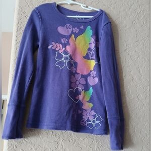 Kids' Purple Graphic Long Sleeve Shirt girls Size 7/8
